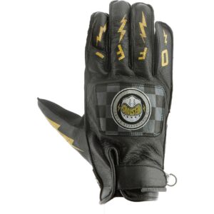 Gants Helstons Logo d’été en cuir avec manchette courte et patte de serrage