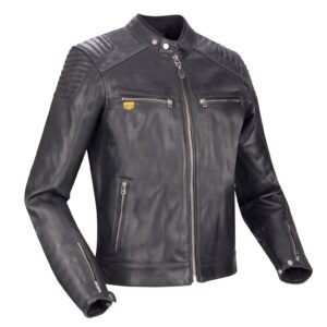 Blouson moto Segura ROBBY en cuir de vachette avec protections amovibles