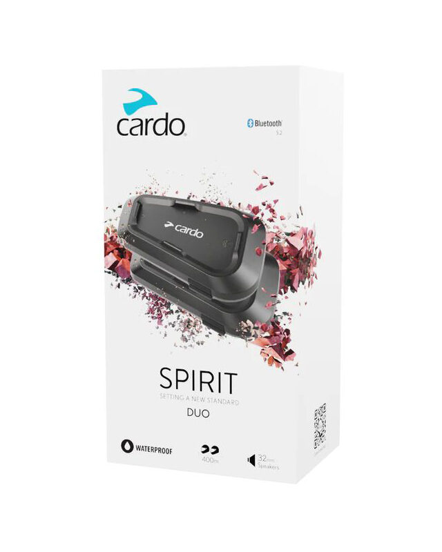 Intercom Cardo Spirit Duo avec haut-parleurs et connexion Bluetooth 5.2