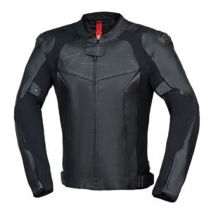 Blouson moto IXS ACE 1.0 en cuir avec coupe sportive et protections