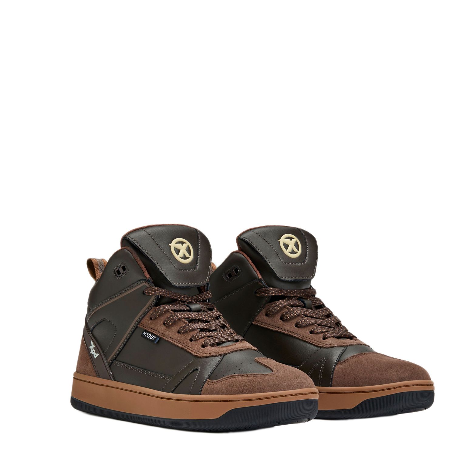 Baskets moto XPD MOTO-1 H2OUT en cuir avec lacets et membrane imperméable