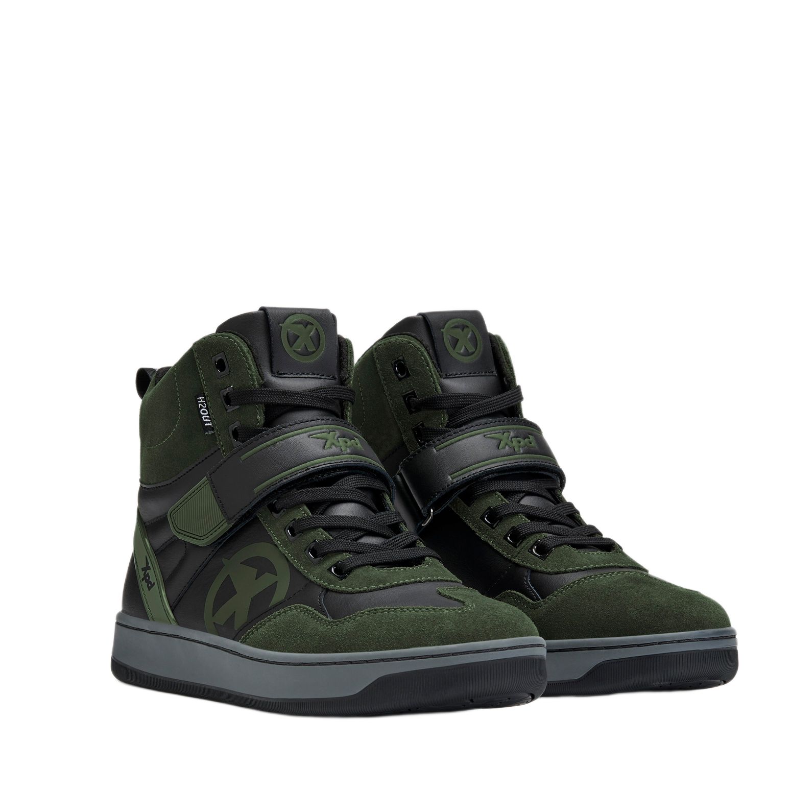 Baskets XPD MOTO PRO H2OUT en cuir, avec lacets et fermeture velcro