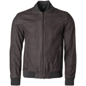Blouson moto GMS CASTILLO en cuir nubuck avec protections aux coudes