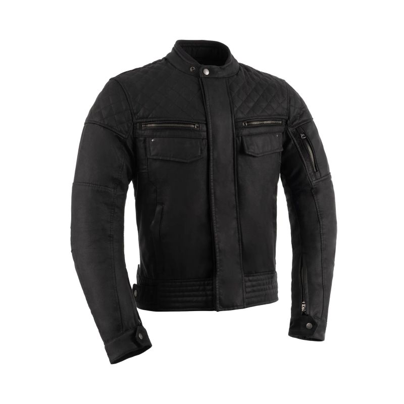 Blouson moto Oxford HARDY 2.0 WAX en coton ciré avec poches et protections